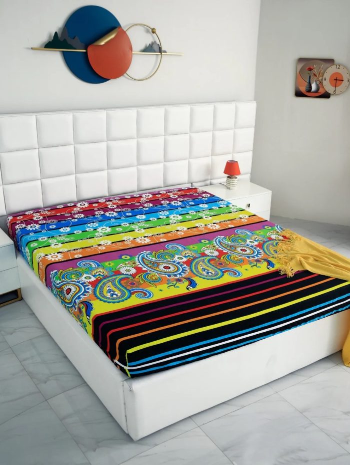 Zipper Mattress Cover Printed-Multi Flowers - Image 2