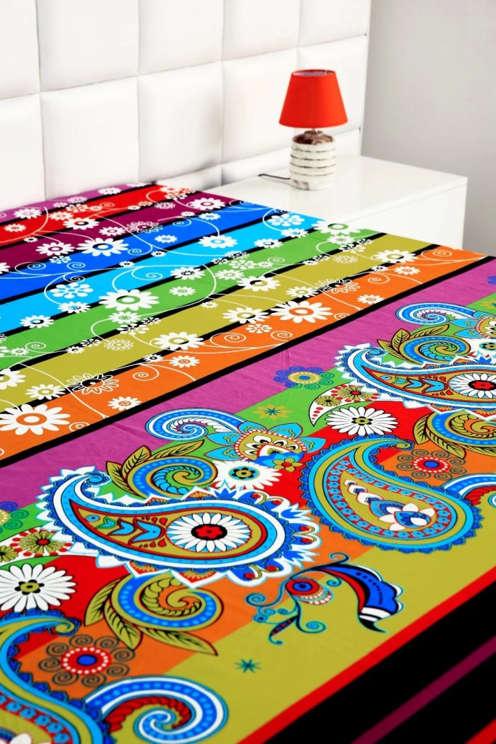 Zipper Mattress Cover Printed-Multi Flowers - Image 4
