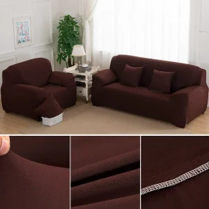 Lycra Jersey Fitted Sofa Cover Dark Brown