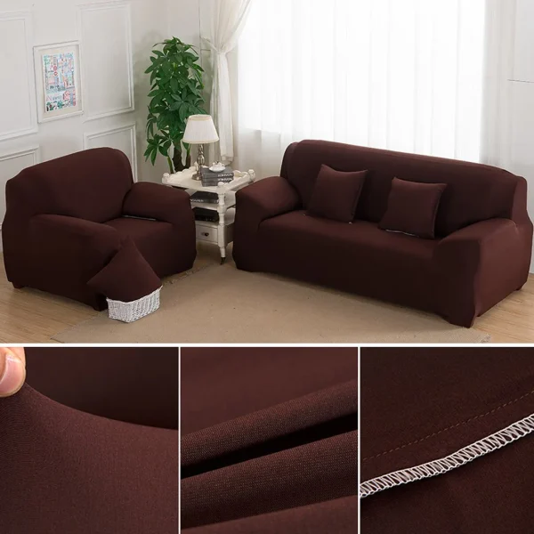 Lycra Jersey Fitted Sofa Cover Dark Brown