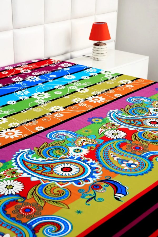 Zipper Mattress Cover Printed-Multi Flowers - Image 4