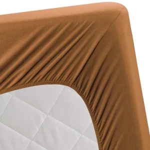 Jersey Bed Fitted Sheet - Camel Brown
