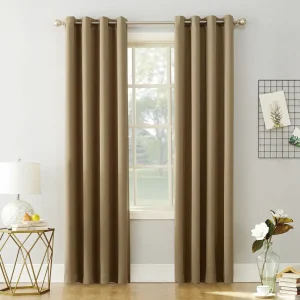 2 PCs Blackout Room Curtains-Beige