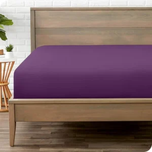 Jersey Bed Fitted Sheet - Dark Purple