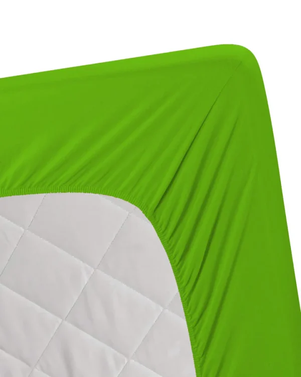 Jersey Bed Fitted Sheet - Green - Image 2