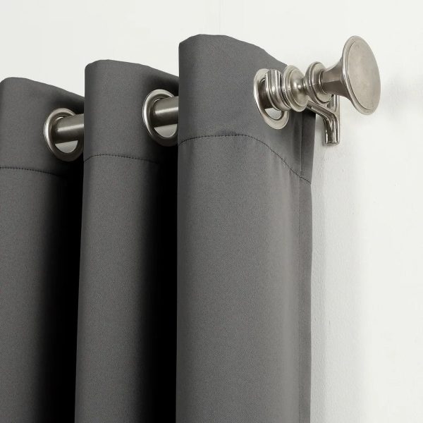 2 PCs Blackout Room Curtains-Grey - Image 3