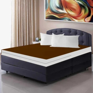 Premium Terry Cotton 100% Waterproof Zipper Mattress Protector In Brown Colour
