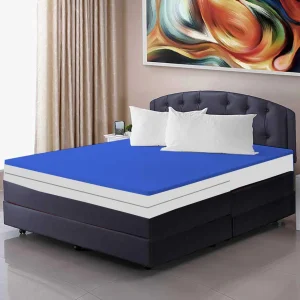 Premium Terry Cotton 100% Waterproof Zipper Mattress Protector In Blue Color