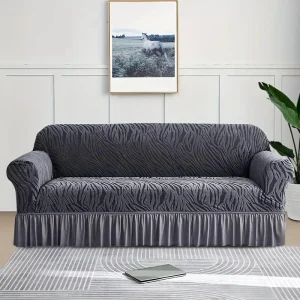 Zebra, Velvet Sofa Cover Grey