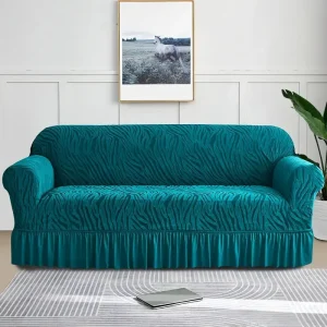 Zebra, Velvet Sofa Cover Zinc