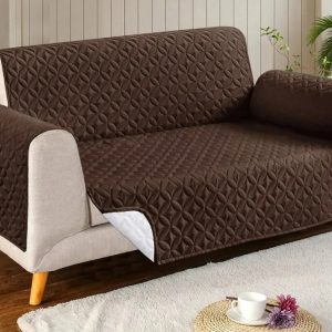 Ultrasonic Quilted Sofa Covers Chocolate Brown