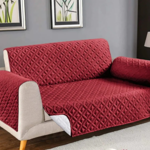 Ultrasonic Quilted Sofa Covers Maroon