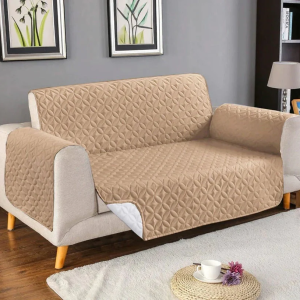 Ultrasonic Quilted Sofa Covers Chocolate Beige